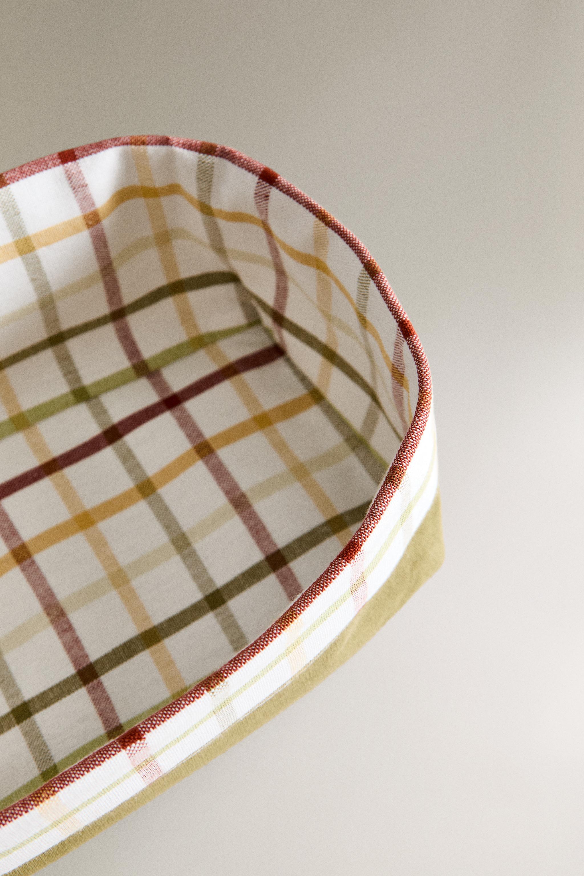 CHECK COTTON BASKET